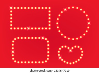 Illuminated retro style frames vector collection