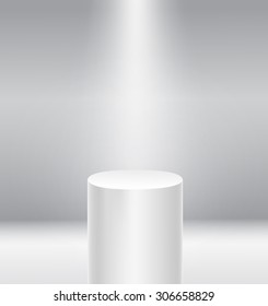 Illuminated round stage podium  vector illustration