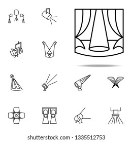 illuminated scene icon. Spotlight icons universal set for web and mobile
