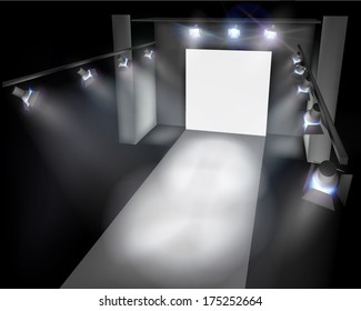 Illuminated scene. Vector illustration.