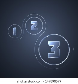 Illuminated Shiny Infographic Elements. Vector Illustration.