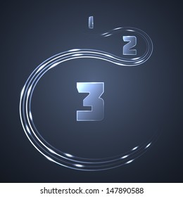 Illuminated Shiny Infographic Elements. Vector Illustration.