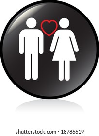 illuminated sign - BLACK version - couple in love