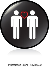 illuminated sign - BLACK version - gay men couple