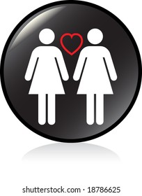 illuminated sign - BLACK version - gay women couple