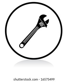 illuminated sign - WHITE version - adjustable wrench symbol