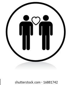 illuminated sign - WHITE version - gay men couple