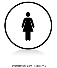 illuminated sign - WHITE version - women symbol #2