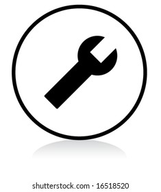 illuminated sign - WHITE version - wrench symbol