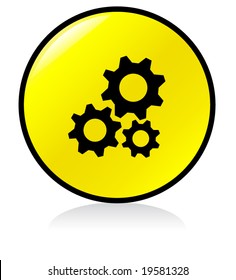 illuminated sign - YELLOW version - gears engaged symbol