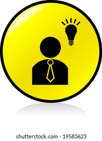 illuminated sign - YELLOW version - idea symbol