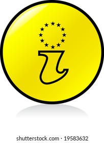 illuminated sign - YELLOW version - info symbol
