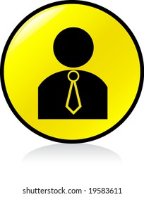 illuminated sign - YELLOW version - man with tie symbol