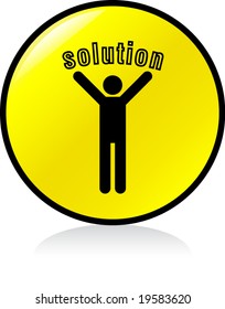 illuminated sign - YELLOW version - solution symbol