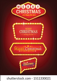 illuminated signs for christmas vector