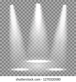 Illuminated spotlight on transparent background – vector