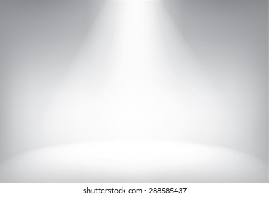 Illuminated stage with scenic lights, vector background