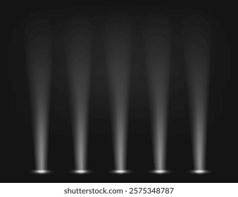 Illuminated stage with white projector. Abstract vector background