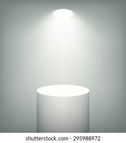 Illuminated Stand Template on Grayscale Background 
