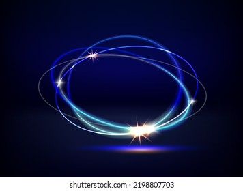 estudio iluminado con luces de neón. 3.ª ilustración vectorial