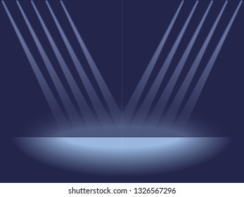 Illuminated theatrical stage, vector eps 10