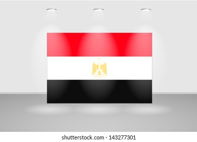 Illuminated wall with the flag of Egypt