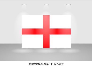 Illuminated wall with the flag of England