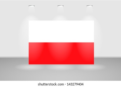 Illuminated wall with the flag of Poland