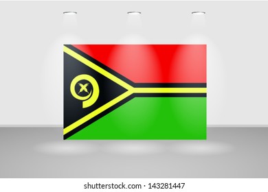 Illuminated wall with the flag of Vanuatu