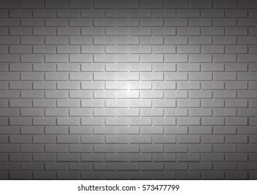 Illuminated white brick wall  background. Vector illustration.