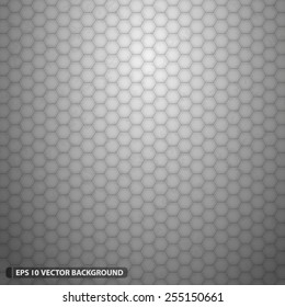 Illuminated White Hexagon Grid Vector Pattern