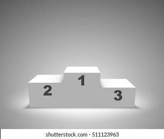 Illuminated Winners podium vector illustration.