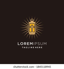 Iglesia Illuminati / cristiana usando el diseño del logo de Lantern inspiración oro brillante 