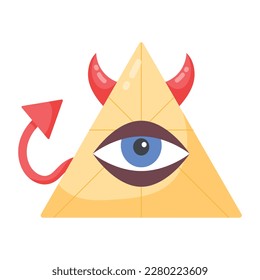 Illuminati eye, diseño de pegatinas planas 