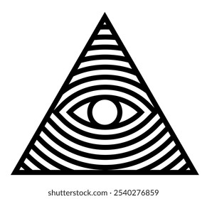 Illuminati Ojo Triángulo Pirámide Club Sociedad Secreta Logo Iconos Signo Símbolo Sigilo Emblema Insignia Vector EPS PNG Transparente Sin Fondo