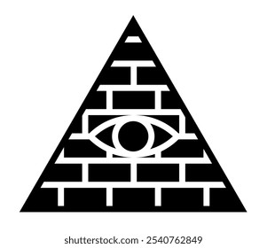 Illuminati Ojo Triángulo Pirámide Club Sociedad Secreta Logo Iconos Signo Símbolo Sigilo Emblema Insignia Vector EPS PNG Transparente Sin Fondo