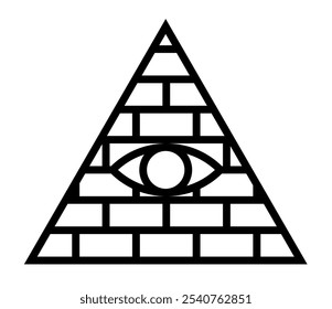 Illuminati Ojo Triángulo Pirámide Club Sociedad Secreta Logo Iconos Signo Símbolo Sigilo Emblema Insignia Vector EPS PNG Transparente Sin Fondo