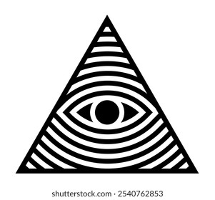 Illuminati Ojo Triángulo Pirámide Club Sociedad Secreta Logo Iconos Signo Símbolo Sigilo Emblema Insignia Vector EPS PNG Transparente Sin Fondo