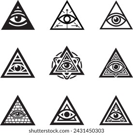 Illuminati, Auge, Dreieck, Pyramide, Verschwörung