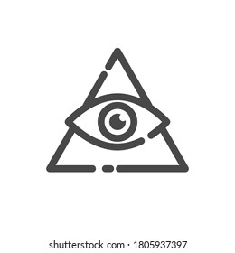 illuminati flat outline halloween icon