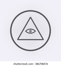 Illuminati icon in circle . Vector illustration