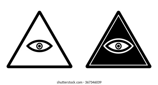 Illuminati icon set . Vector illustration