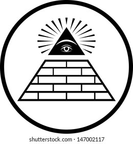 Illuminati masonic symbol vector isolated