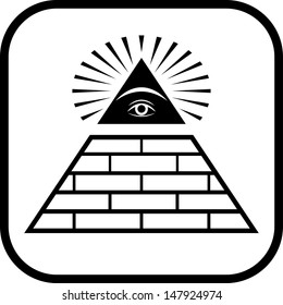 Illuminati masonic symbol vector isolated