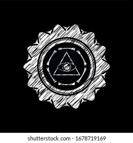 Leuchtpyramidensymbol mit Chalkboard-Struktur