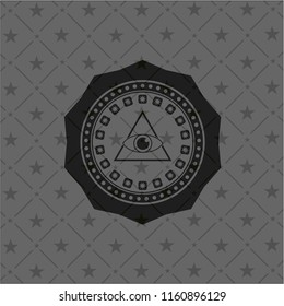 illuminati pyramid icon inside black emblem