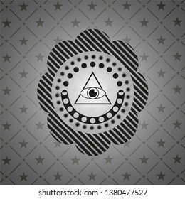 illuminati pyramid icon inside black emblem