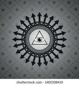 illuminati pyramid icon inside black badge