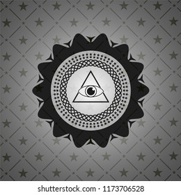 illuminati pyramid icon inside dark emblem
