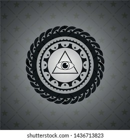 illuminati pyramid icon inside dark emblem